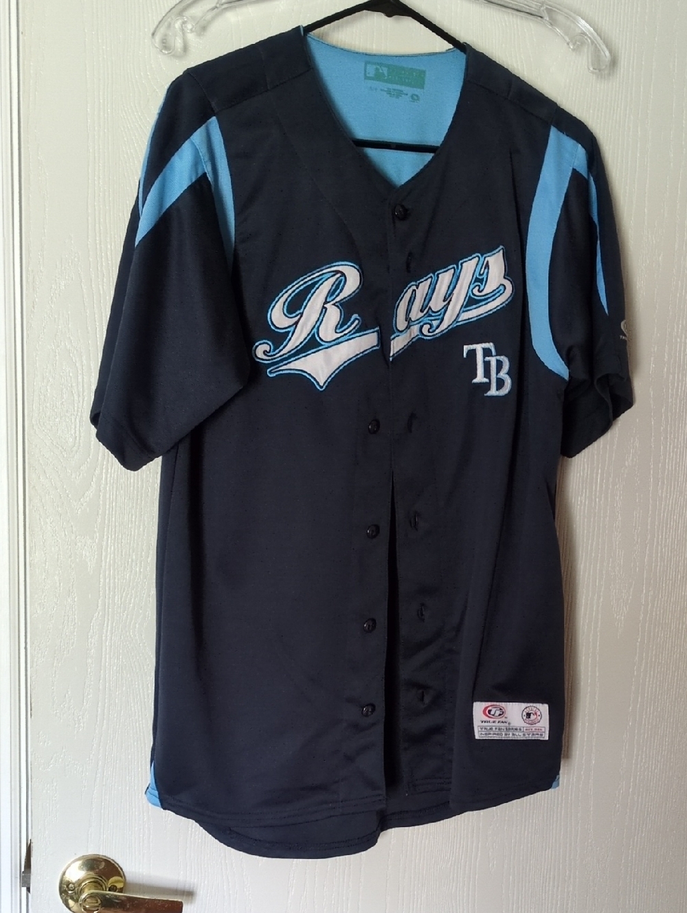Tampa Bay Rays Navy & Light Blue MLB Button-Up Jersey